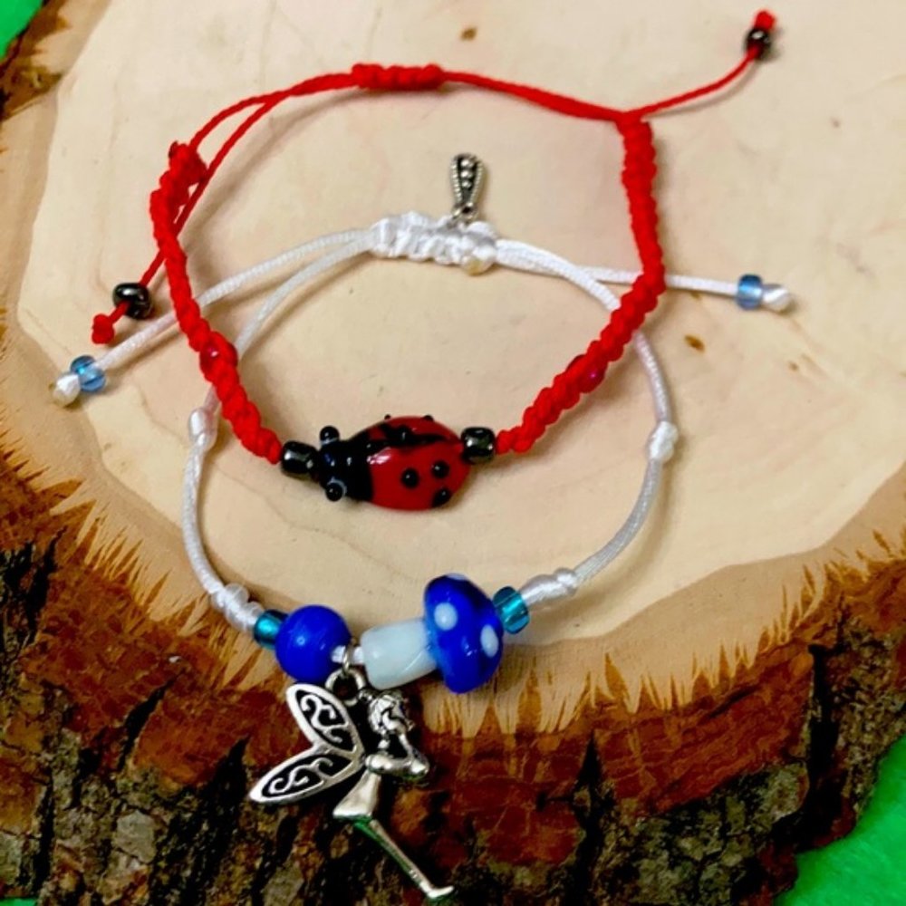 Fairy 🧚‍♂️ Mushroom 🍄 ladybug 🐞 Lucky bracelet
